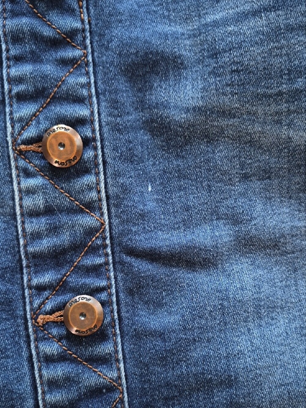 one 5 one Dark Blue Button-Front Denim Pencil Skirt - Picture 4 of 5